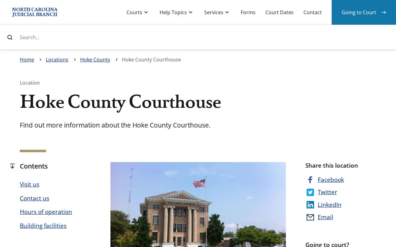 Hoke County court docket courthouse access in Raeford