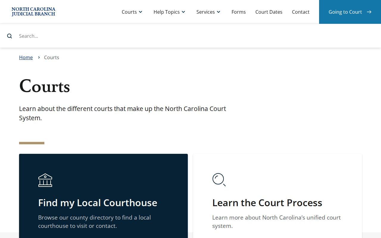 Hoke County court docket North Carolina court hierarchy